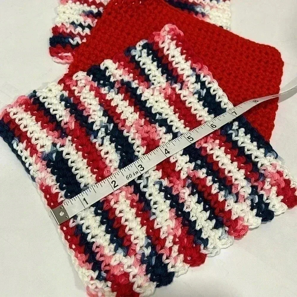 Hand Crocheted Washcloth/Dishcloth - Set of 3